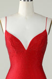 Elegant Sheath Spaghetti Straps Dark Green Short Homecoming Dress with Beading