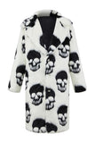 White Black Skull Warm Men's Faux Fur Coat