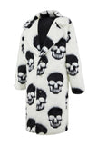 White Black Skull Warm Men's Faux Fur Coat