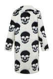 White Black Skull Warm Men's Faux Fur Coat