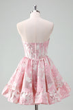 Blue A Line Sweetheart Short Corset Homecoming Dress