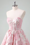 Blue A Line Sweetheart Short Corset Homecoming Dress
