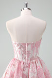 Blue A Line Sweetheart Short Corset Homecoming Dress