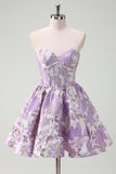 Blue A Line Sweetheart Short Corset Homecoming Dress