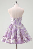 Blue A Line Sweetheart Short Corset Homecoming Dress