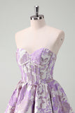 Blue A Line Sweetheart Short Corset Homecoming Dress
