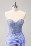 Fuchsia Sweetheart Corset Tight Homecoming Dress with Beading