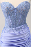 Fuchsia Sweetheart Corset Tight Homecoming Dress with Beading