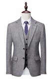 Grey Double Breasted 3 Pieces Men's Suit