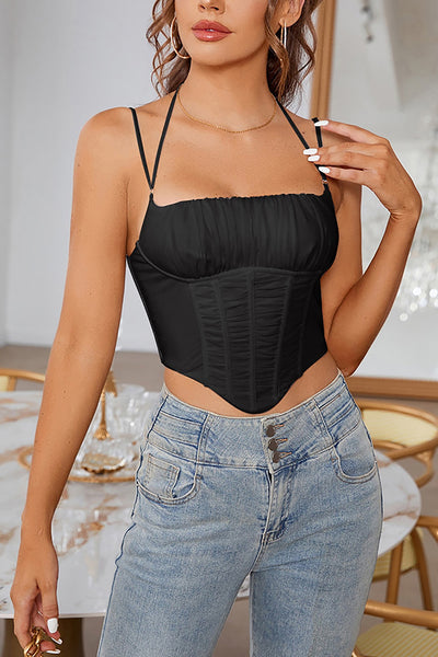 売れ筋商品|||ミルカ カットソー トップス レディース Women's Sensational spaghetti straps sequined corset Black 71Z3JckYq+L._UY350_.jpg