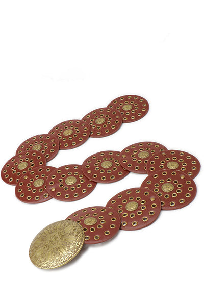 Zapaka Women Boho Western Cowgirl Wide Hollow Disc Belt – ZAPAKA