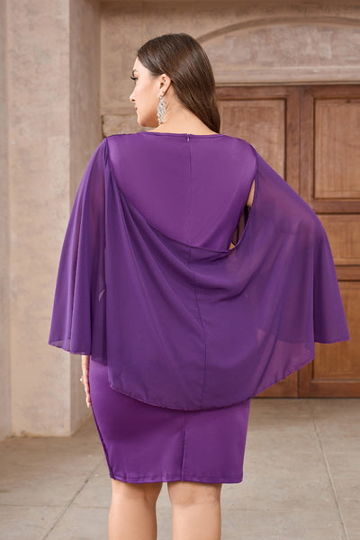 Zapaka Women Sparkly Purple Plus Size Sequined Cocktail Dress Chiffon Round Neck Party Dress – ZAPAKA Zapaka Women Sparkly Purple Plus Size Sequined Cocktail Dress Chiffon Round Neck Party Dress – ZAPAKA