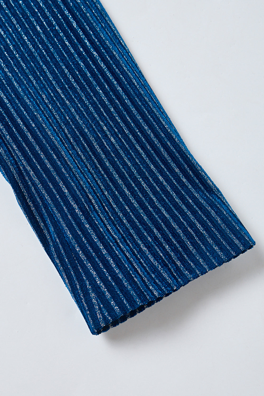 2-Piece Ink Blue Velvet Striped Women Prom Suits