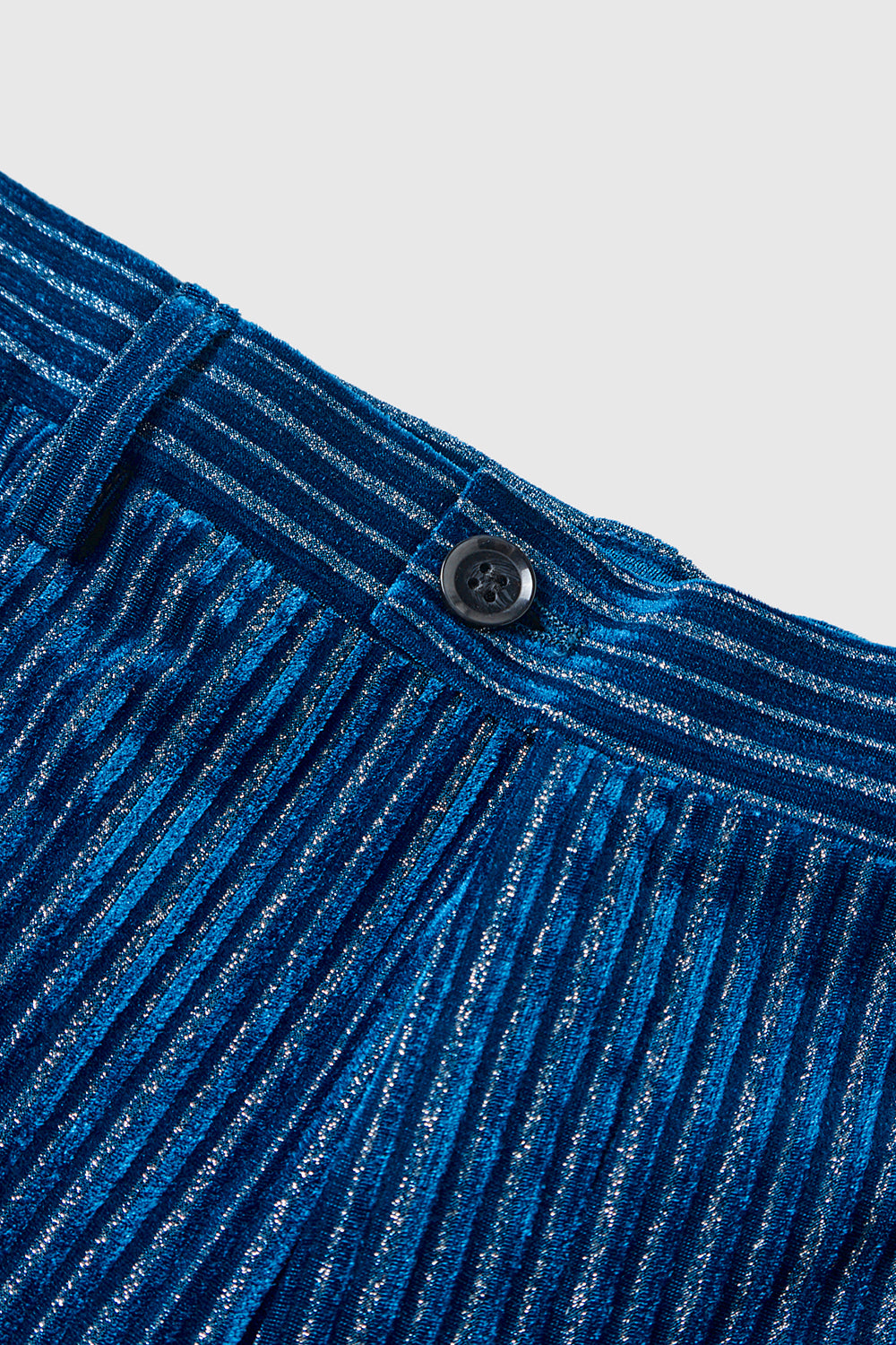 2-Piece Ink Blue Velvet Striped Women Prom Suits