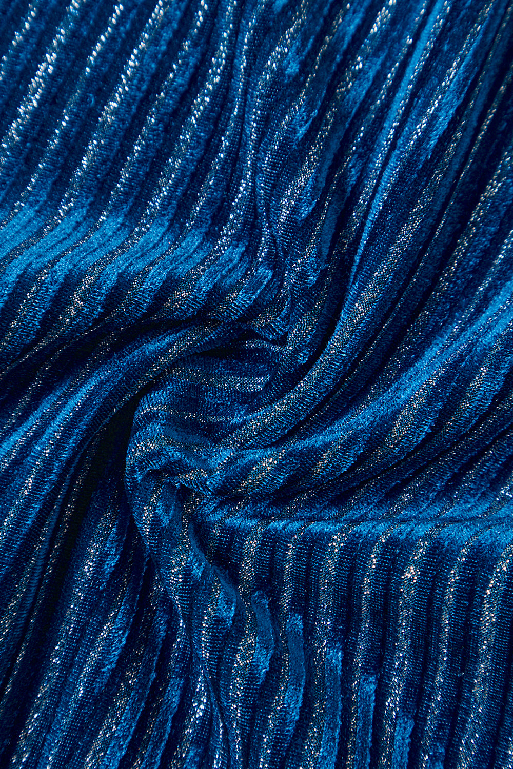 2-Piece Ink Blue Velvet Striped Women Prom Suits