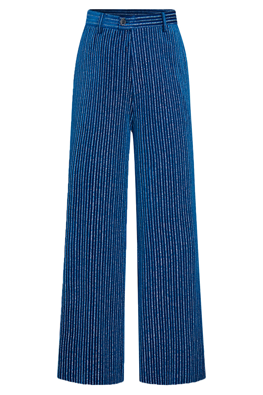 2-Piece Ink Blue Velvet Striped Women Prom Suits