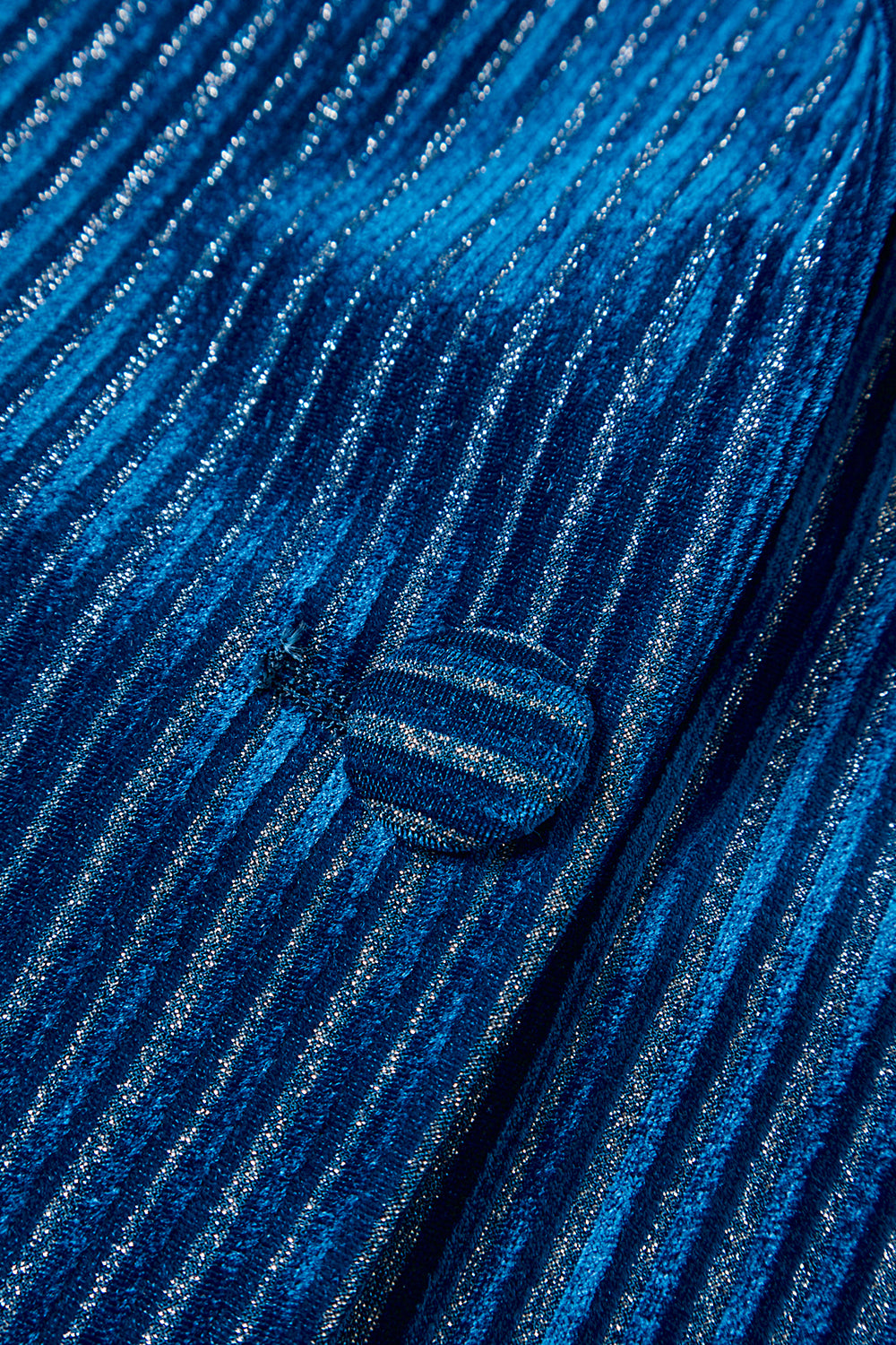 2-Piece Ink Blue Velvet Striped Women Prom Suits