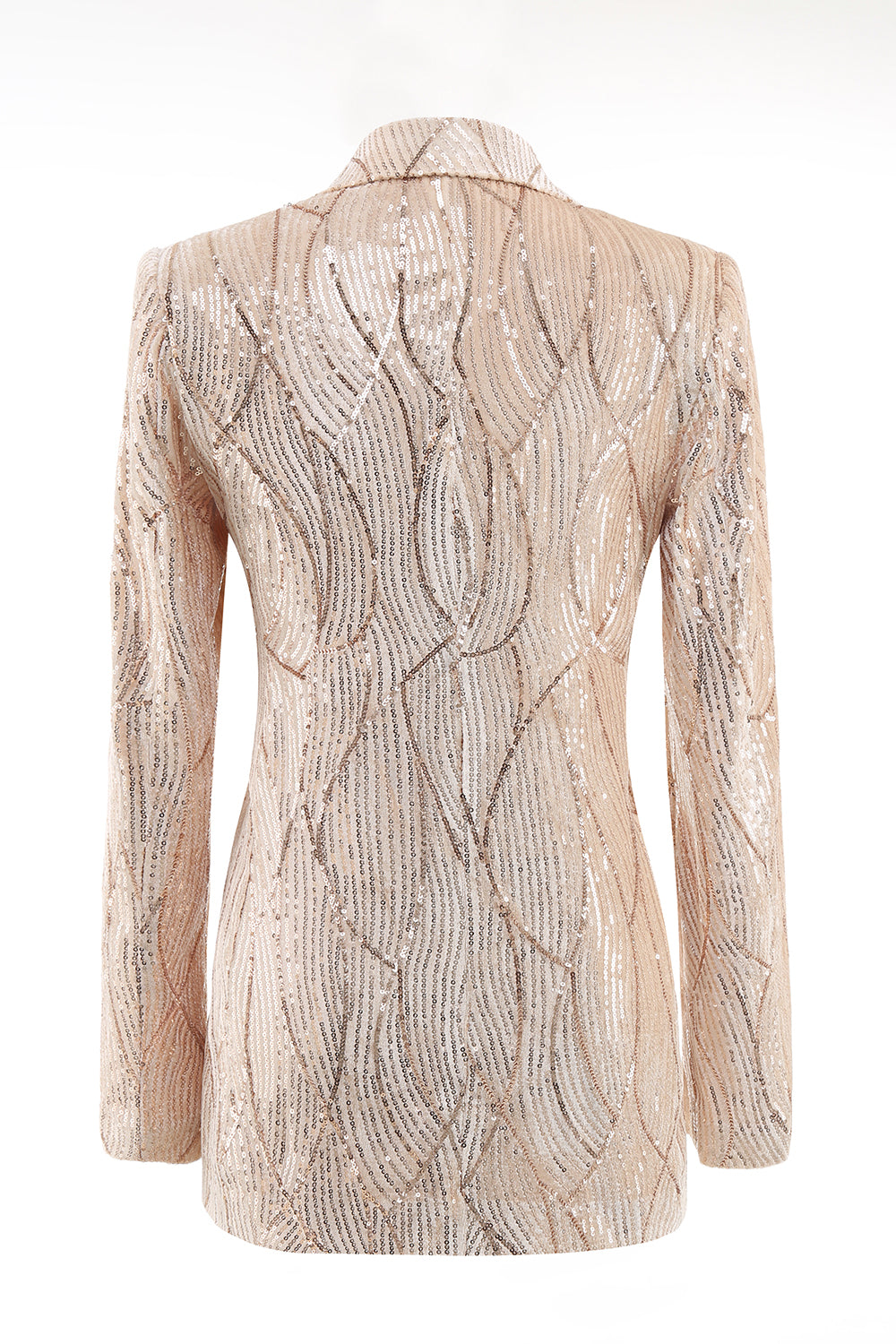 Champagne Peak Lapel Single Button Sequin Women's Suits