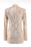 Champagne Peak Lapel Single Button Sequin Women's Suits