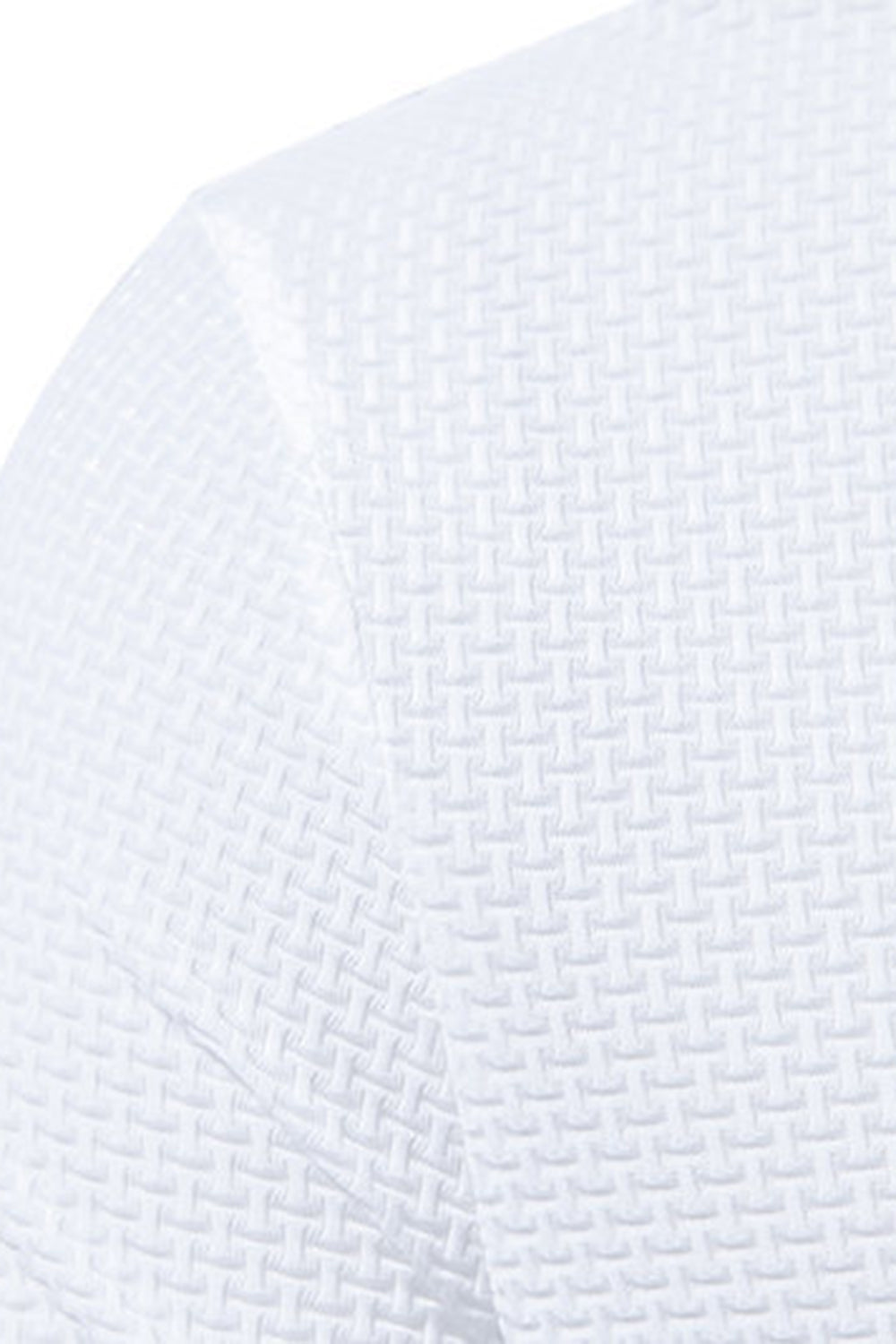 White Short Sleeves Waffle Men's Casual Polo Shirt