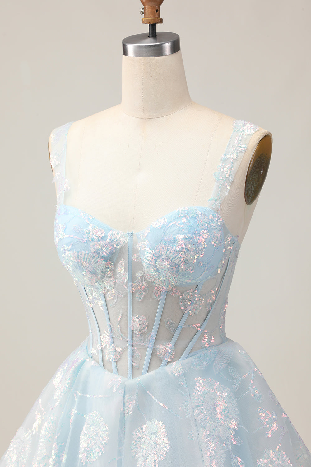 Sparkly Fuchsia A Line Corset Long Homecoming Dress with Sequins