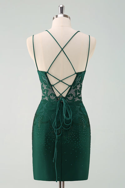 ワンピース W CLASSIC PERFORMANCE DRESS DEEP GREEN ZAPAKA Women Dark Green Sparkly Sequins Cocktail Dress