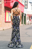 Pink Mermaid Spaghetti Straps Sequins Long Prom Dress with Appliques