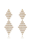 Bridal Wedding Golden Pave Inlaid Shooting Star Pendant Earrings