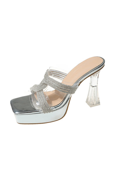 J. Renee Lisha Satin And Mesh Rhinestone T-Strap Pumps