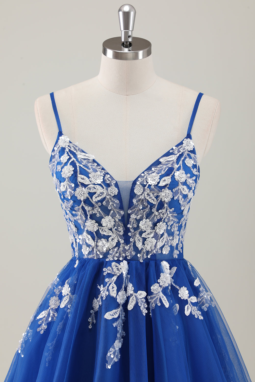 Fuchsia A-Line Spaghetti Straps Sequins Short Homecoming Dress with Appliques