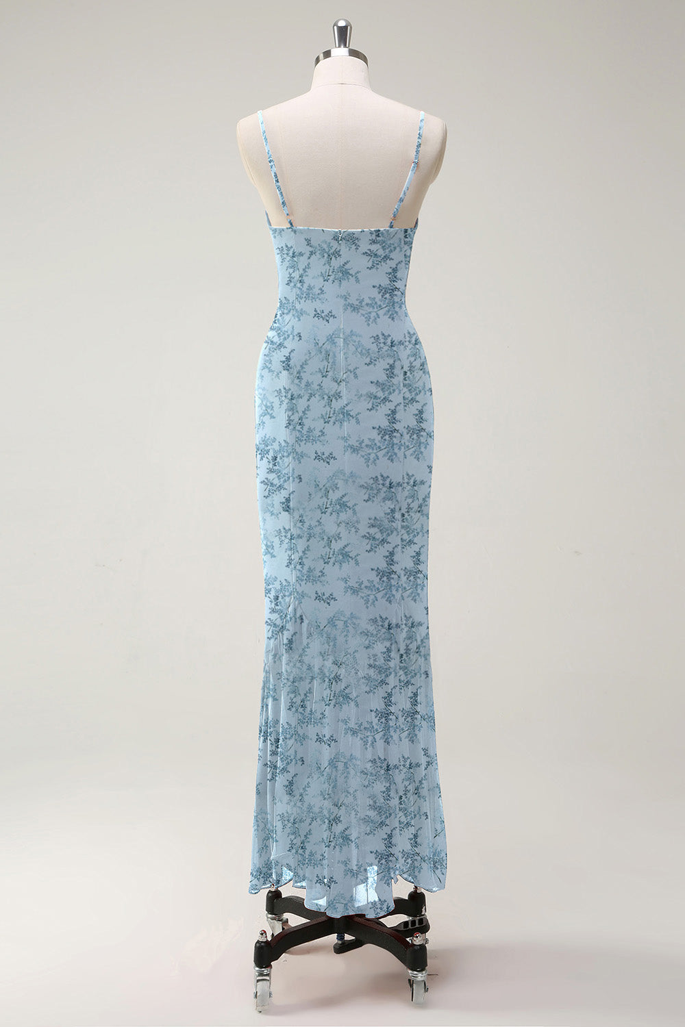 Sunset Mermaid Spaghetti Straps Long Bridesmaid Dress