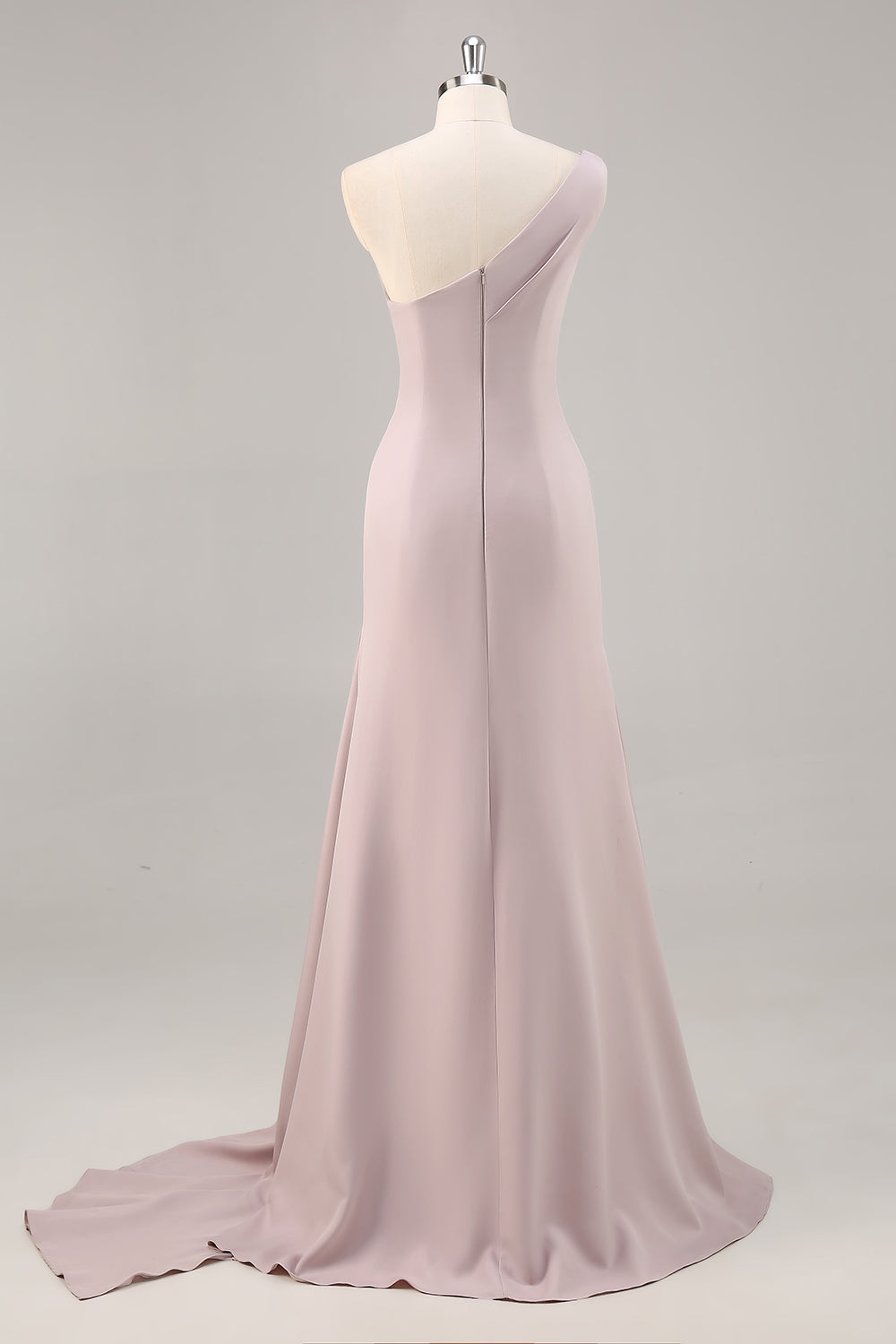 Khaki Mermaid One Shoulder Long Formal Dress