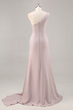 One Shoulder Mermaid Long Khaki Formal Dress