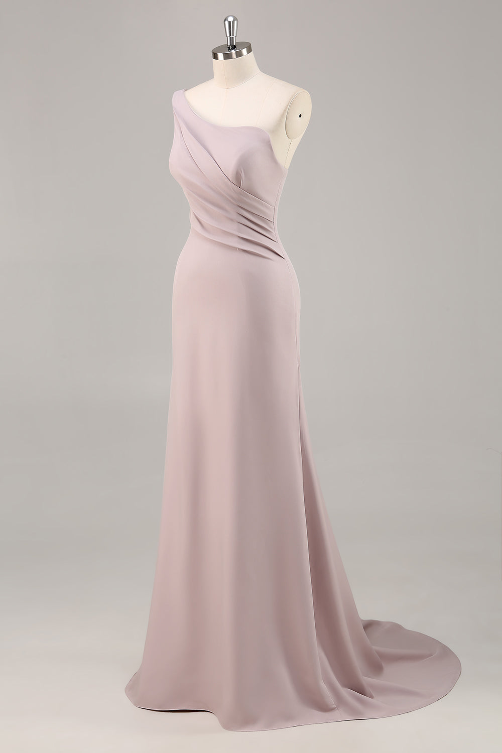 One Shoulder Mermaid Long Khaki Formal Dress
