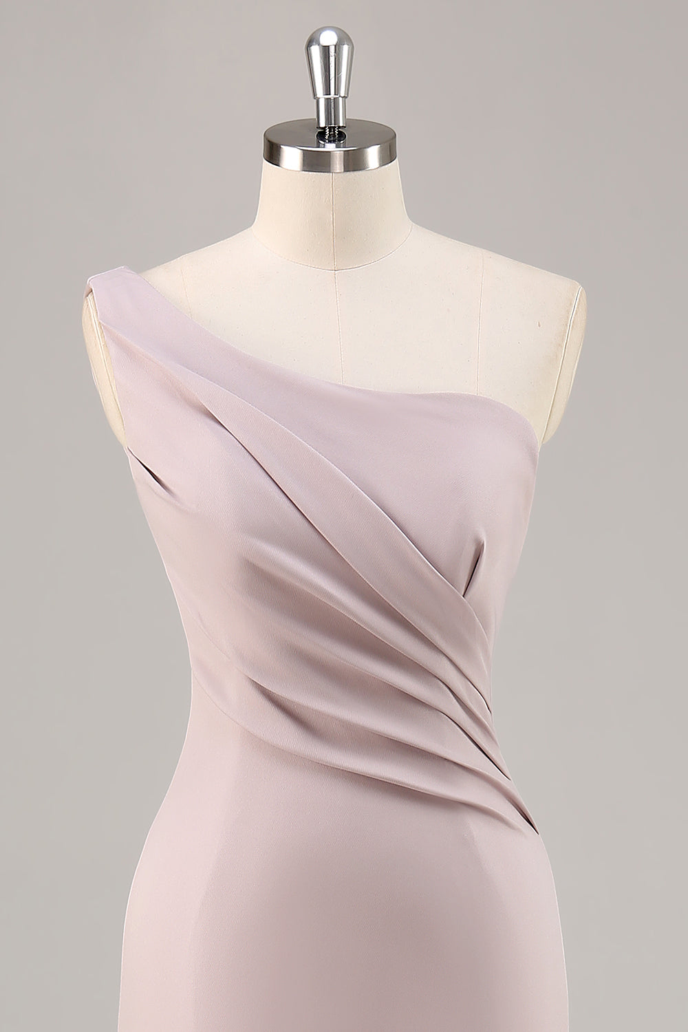 One Shoulder Mermaid Long Khaki Formal Dress