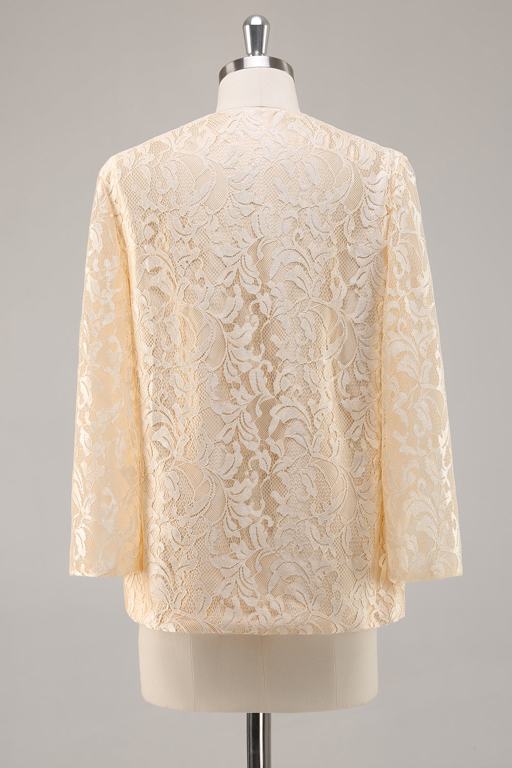 Long Sleeve Champagne A Line Two Piece Mother Of The Bride Dress