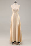 Long Sleeve Champagne A Line Two Piece Mother Of The Bride Dress