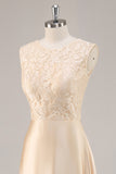 Long Sleeve Champagne A Line Two Piece Mother Of The Bride Dress