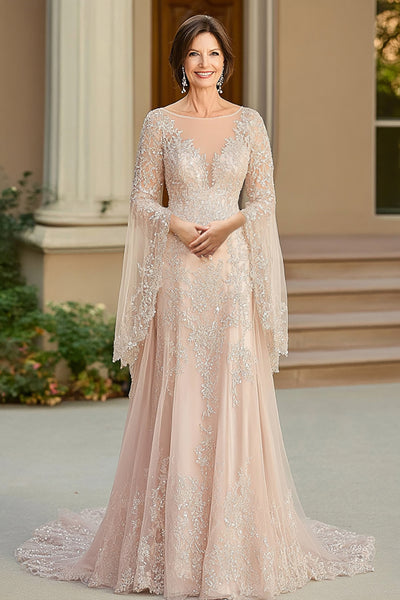 women elegant mother of the bride dresses with sleeves Long Sleeve MOB Dresses