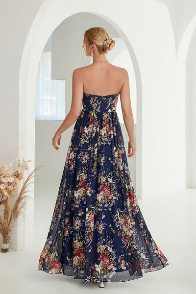 ワンピース [ZALBA ] Flower Long Dress LTS Tall Women's Black Floral Print V-Neck Sleeveless Maxi