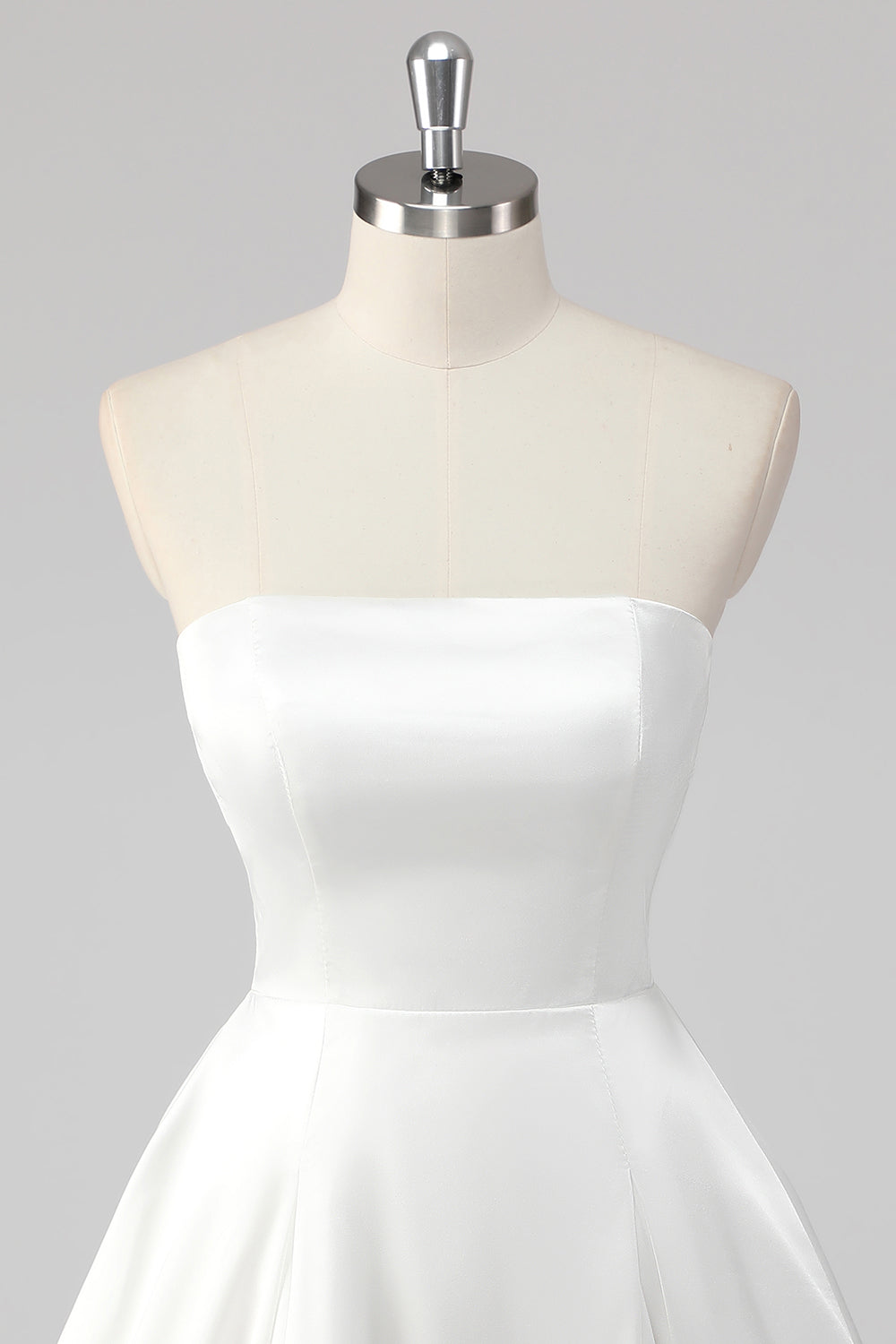 Simple A-Line Strapless Little White Graduation Dress