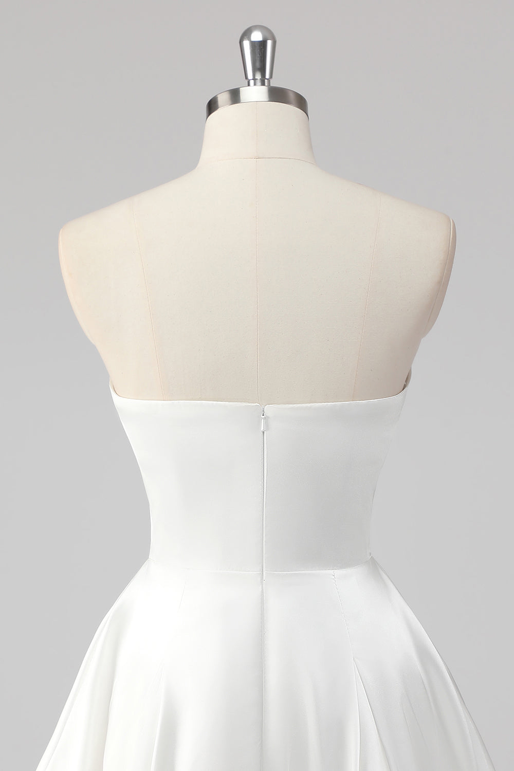 Simple A-Line Strapless Little White Graduation Dress