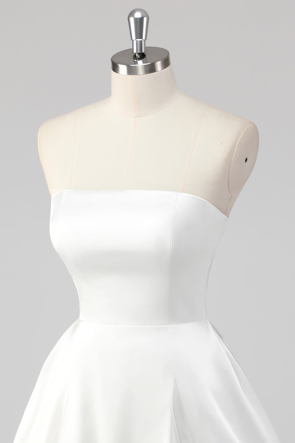 Simple A-Line Strapless Little White Graduation Dress