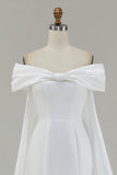 Ivory Mermaid Off The Shoulder Wedding Dress Wth Bow