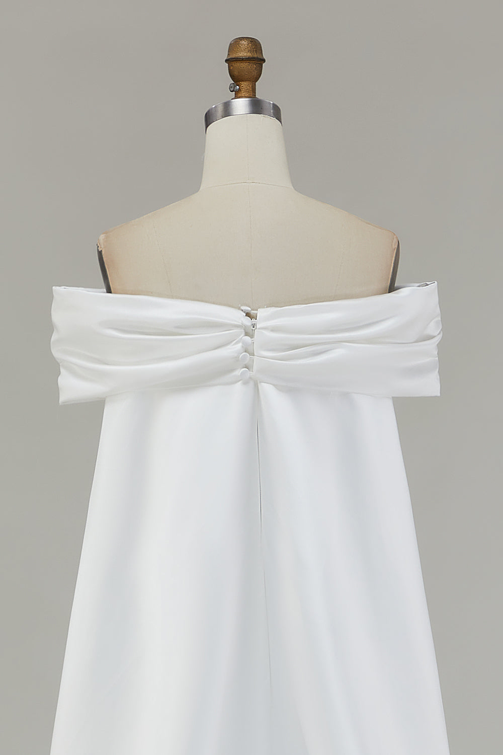 Ivory Mermaid Off The Shoulder Wedding Dress Wth Bow