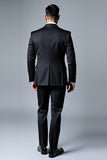 Black Notched Lapel 3 Pieces Men's Prom Suits