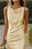 Daffodil Cowl Neck Satin Mermaid Bridesmaid Dress