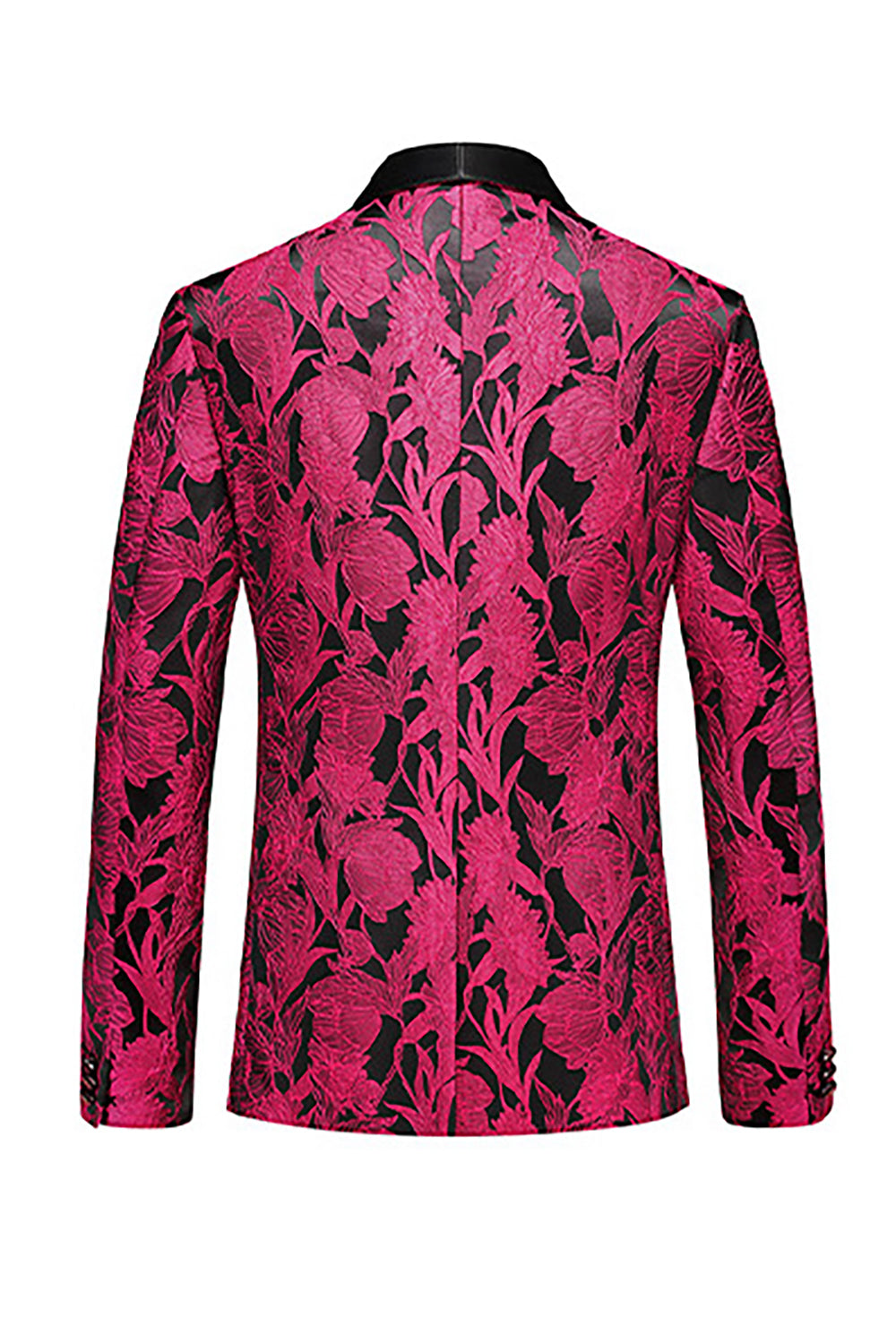Jacquard Fuchsia 3 Pieces Shawl Lapel Men's Suits