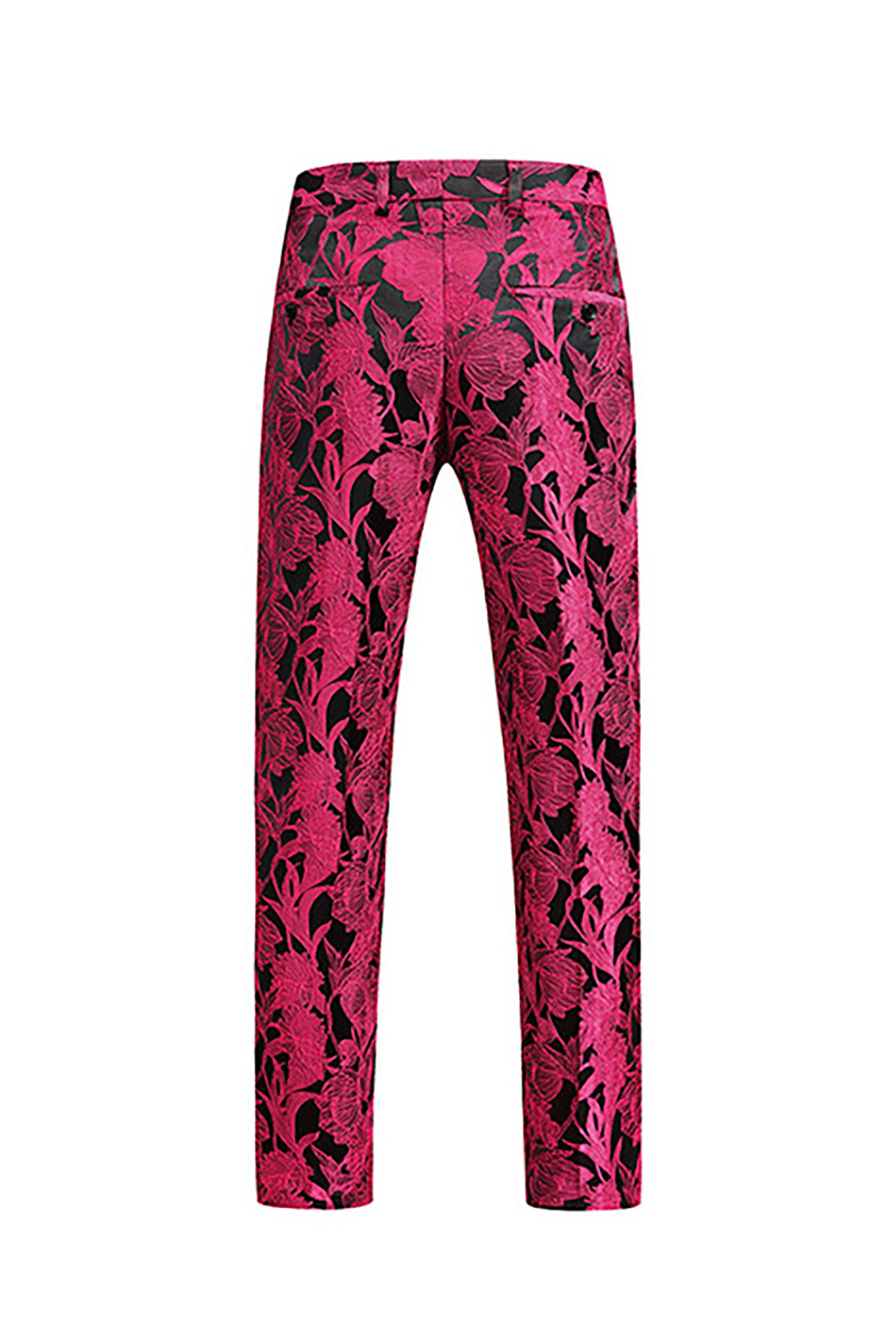 Jacquard Fuchsia 3 Pieces Shawl Lapel Men's Suits