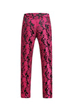 Jacquard Fuchsia 3 Pieces Shawl Lapel Men's Suits